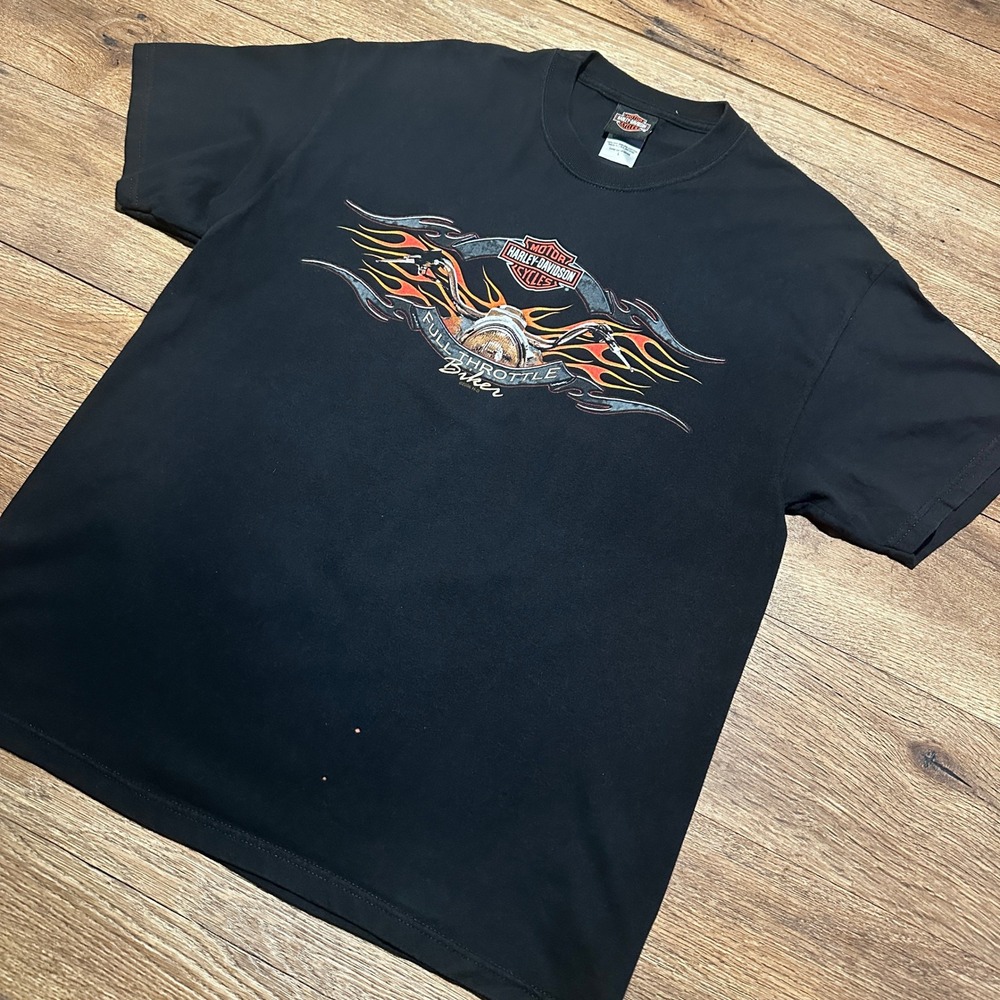 Vintage 2006 Harley Davidson Black Graphic T-Shirt Mens Large Myrtle Beach SC